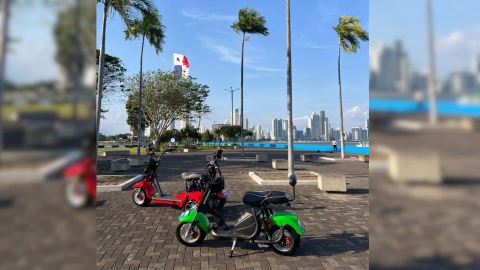 Tour Panama City on a Scooter + drink and Panamanian snack.