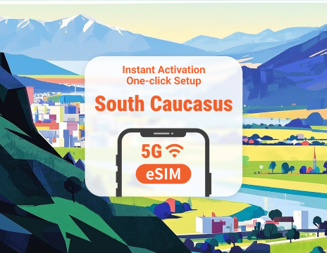 Caucasus 3 Destinations 5G eSIM | Georgia, Azerbaijan & Armenia | Full AI & TikTok Access | 1-30 Day