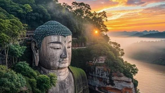 Chengdu city center departure: Huanglongxi Ancient Town + Leshan Giant Buddha [One-day leisure tour by chartered car | Family trip]