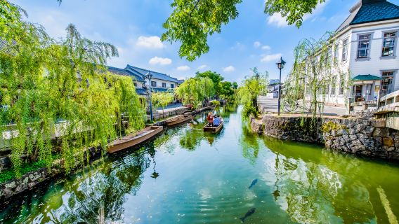 Day trip to Kurashiki Bikan Historical Quarter in Okayama Prefecture | All-you-can-eat 3 types of Okayama grapes & festival sushi lunch [Departing from Osaka Namba OCAT]