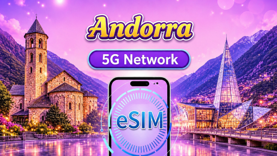 Andorra 5G/4G eSIM | Supports Google Maps/TikTok | Daily package/data package | 1–30 days | 24 hr billing | QR code