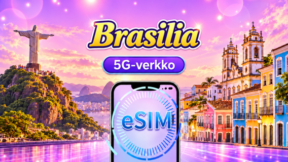Brasilia | 5G/4G eSIM | Päiväpaketti/Datapaketti | 1–30 päivää | 24 tunnin laskutus | QR-koodi