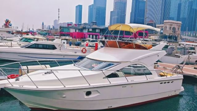 Dalian yacht charter: 40-foot luxury yacht in Dalian's Donggang + fruits and drinks + yacht driving experience + seagull feeding