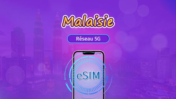 Malaisie | eSIM 5G | Forfait journalier/forfait total | Facturation 24h | 1 à 30 jours | Code QR