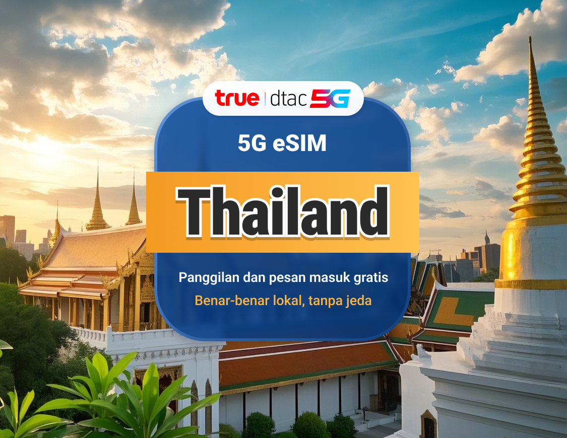 eSIM DTAC 5G Thailand | IP lokal dengan kecepatan tinggi | 10 / 15 hari | Data & panggilan tak terbatas | Kode QR Instan