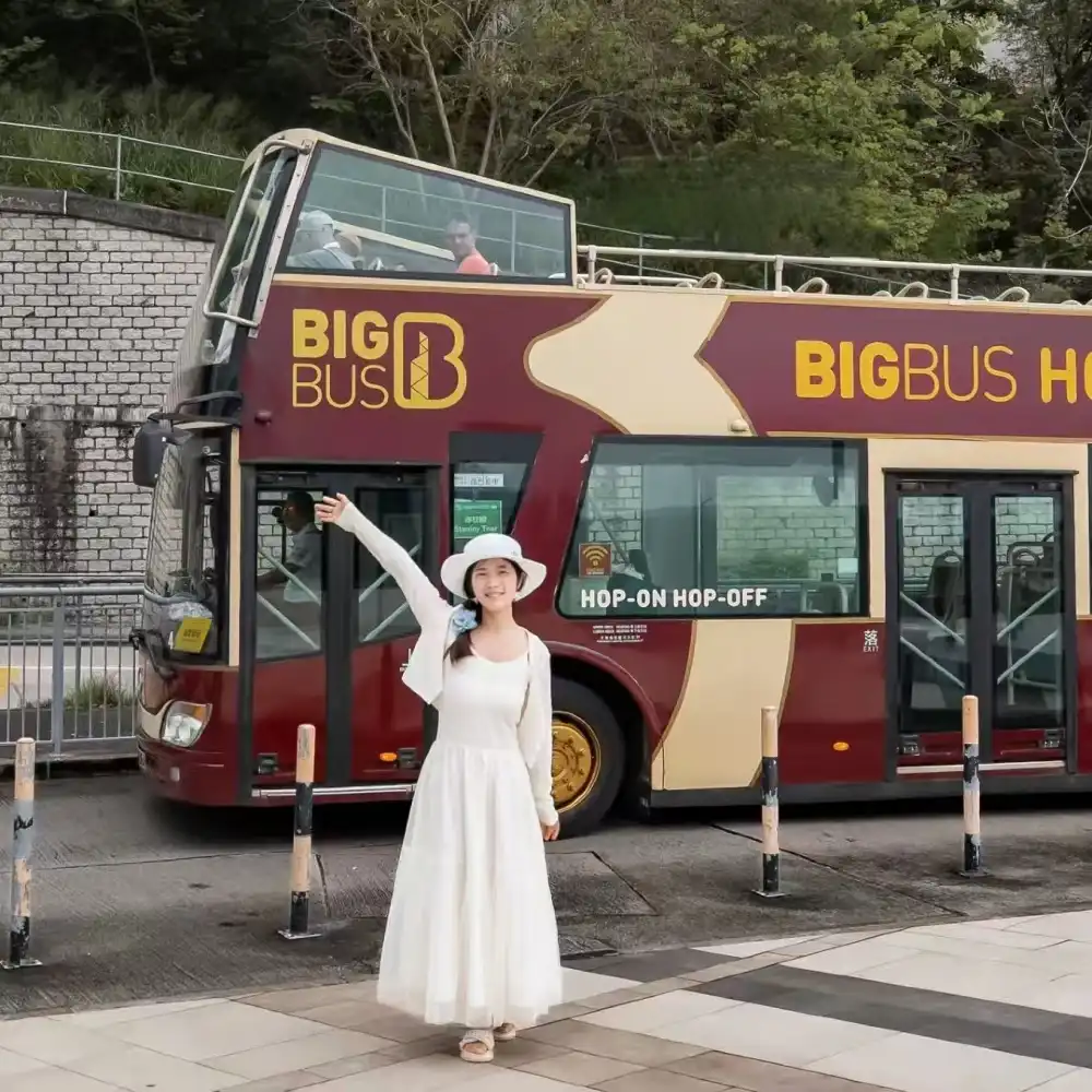 香港BigBus乗り降り自由の観光バス（2階建てオープントップ+乗り降り