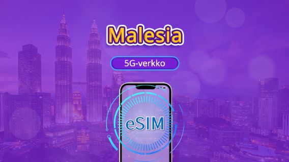 Malesia 5G eSIM | Tukee Google Maps/Chat GPT | Päiväpaketti/datapaketti | 24 tunnin laskutus | 1–30 päivää | QR-koodi