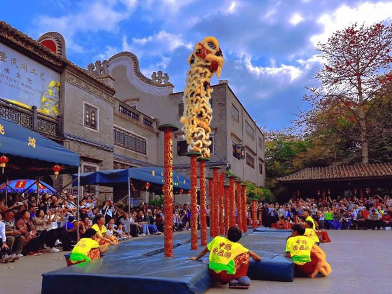 กว่างโจว-ฝอซาน ประเทศจีน [ทัวร์ส่วนตัววัฒนธรรมศิลปะการต่อสู้บ้านเกิดบรูซ ลี ระบำสิงโต]