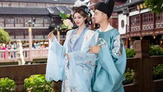 上海豫園/朱家角城隍廟/バンド古風漢服、チャイナドレス衣装体験と旅行写真撮影