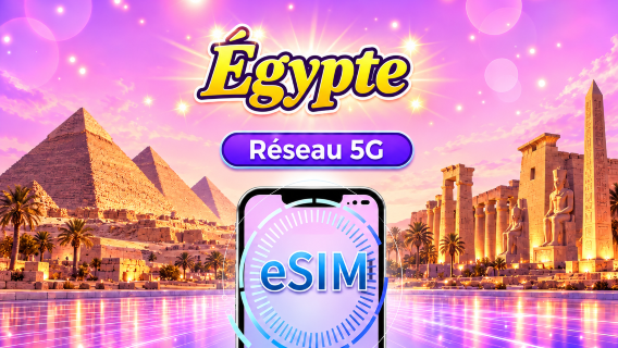 Égypte | eSIM 4G/5G | Forfait journalier/Forfait de données | Facturation sur 24 heures | 1-30 jours | Code QR