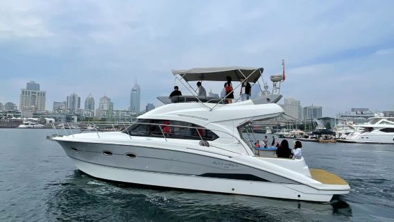 【青島遊艇】青島奧帆中心42英尺法國博納多飛橋遊艇包船出海+水果飲料+遊艇自駕體驗+海釣魚鉤魚餌