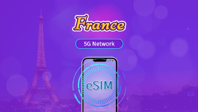 France 5G eSIM | Supports TikTok & ChatGPT and Other Popular Global Apps | Day Pass / Total Package | Natural Days Billing | 1–30 Days | QR code