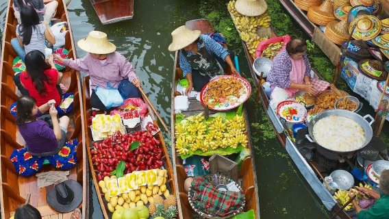 Bangkok: Tour en barco por el Mercado del Ferrocarril de Maeklong y el Mercado Flotante