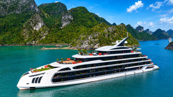 Ha Long-Lan Ha Bay 6-sterren luxe cruise met overnachting | Balkon & Badkuip | Dark & Bright Cave