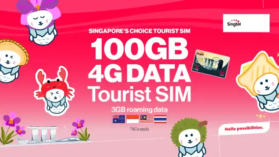 [Singapura]Singtel hai!| Kartu SIM 4G/5G| Transportasi EZlink opsional + kartu telepon 2-in-1| Penjemputan mandiri di Bandara Changi 24 jam/kota