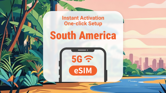 South America 7 Destinations 5G eSIM | Brazil, Argentina, Peru & More | 1–30 Days | Instant QR