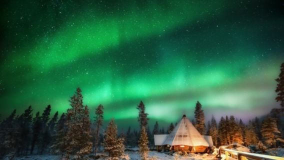 Chasse aux aurores boréales à Rovaniemi, Finlande (avec barbecue autour d'un feu de camp) [service clients en chinois, Guide touristique anglophone]