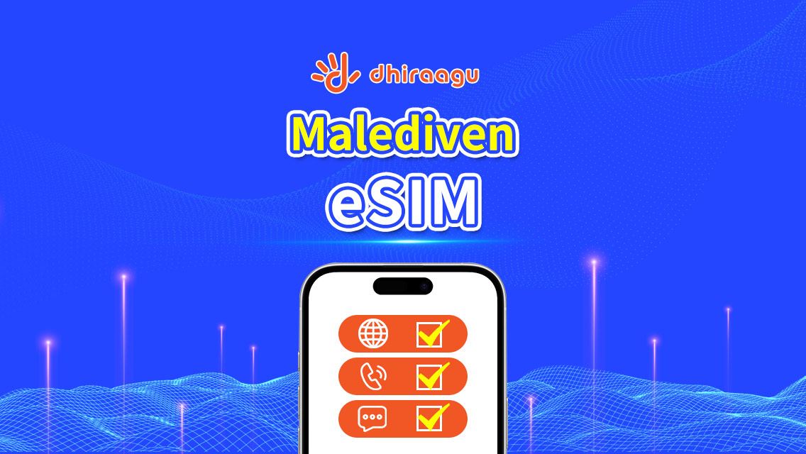 Malediven Dhiraagu 5G eSIM | Datenpaket | Anrufe + lokale Nummern | Wahlweise 10-30 Tage | Tagesabrechnung | QR Code