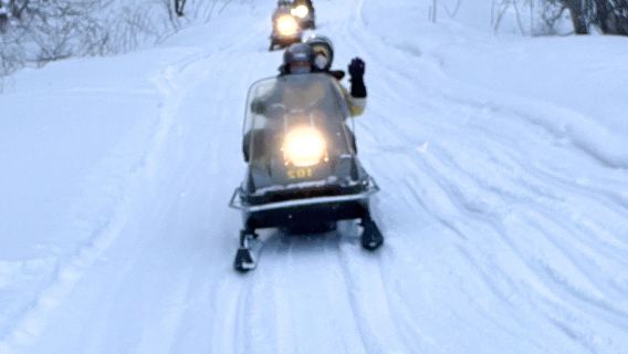 Esperienza in motoslitta a Sapporo, Hokkaido, 60 minuti + barbecue 60 minuti (con trasferimento gratuito e servizio in inglese/giapponese)