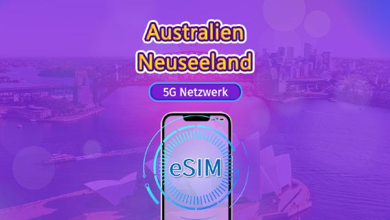 Australien/Neuseeland | 5G/4G eSIM | Tagespass / Gesamtpaket | 24-Stunden Abrechnung | 1–30 Tage | QR-Code
