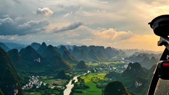 Elicottero Yansha a Yangshuo - Vista panoramica dall'alto delle montagne più belle del mondo