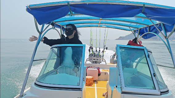 廣東汕頭南澳島快艇海釣/出海釣魚專業船長指導（散拼包船觀光彩虹海+免費提供釣具魚餌打窩料活水倉裝魚袋）