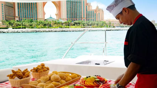 Dubai Luxury Shared Yacht Tour with Live BBQ Dinner / Breakfast Transport Passes 4