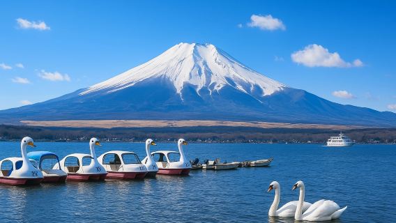 日本東京富士山河口湖+山中湖一日游【9人小团|可选酒店上门接送/山中湖KaBaBus|中文服务|天梯小鎮/羅森/忍野八海】