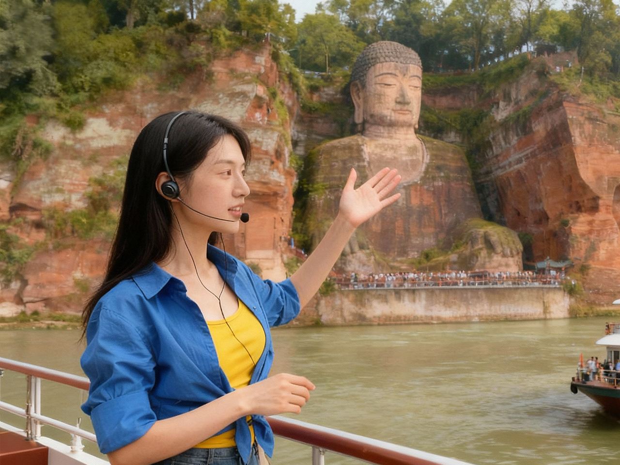 Leshan Giant Buddha Boat Tour | Includes Boat Ticket & Live Guide | Free Earphones & Wuyou Temple Guide | Optional Time Slots
