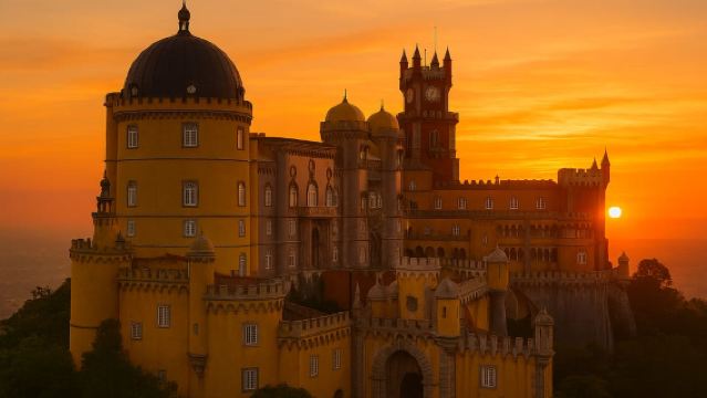 リスボン発:シントラ、ペナ宮殿、レガレイラ宮殿、コースト・ロカ、カスカイス