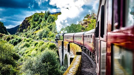 Jacobite Steam Train + Scottish Highlands + Glenfinnan Viaduct + Glencoe Canyon + Mallaig one-day tour