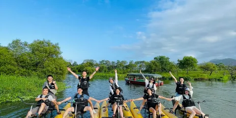 冬山河親水公園皮划艇1小時【生態綠舟水上單車體驗】