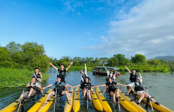 冬山河親水公園皮划艇1小時【生態綠舟水上單車體驗】