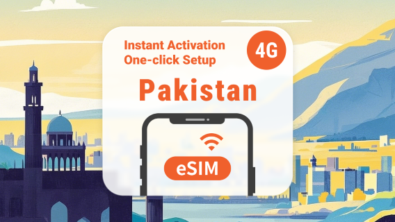 Pakistán 4G eSIM | Datos por 3–30 días | Activación desde la app | Entrega instantánea del QR