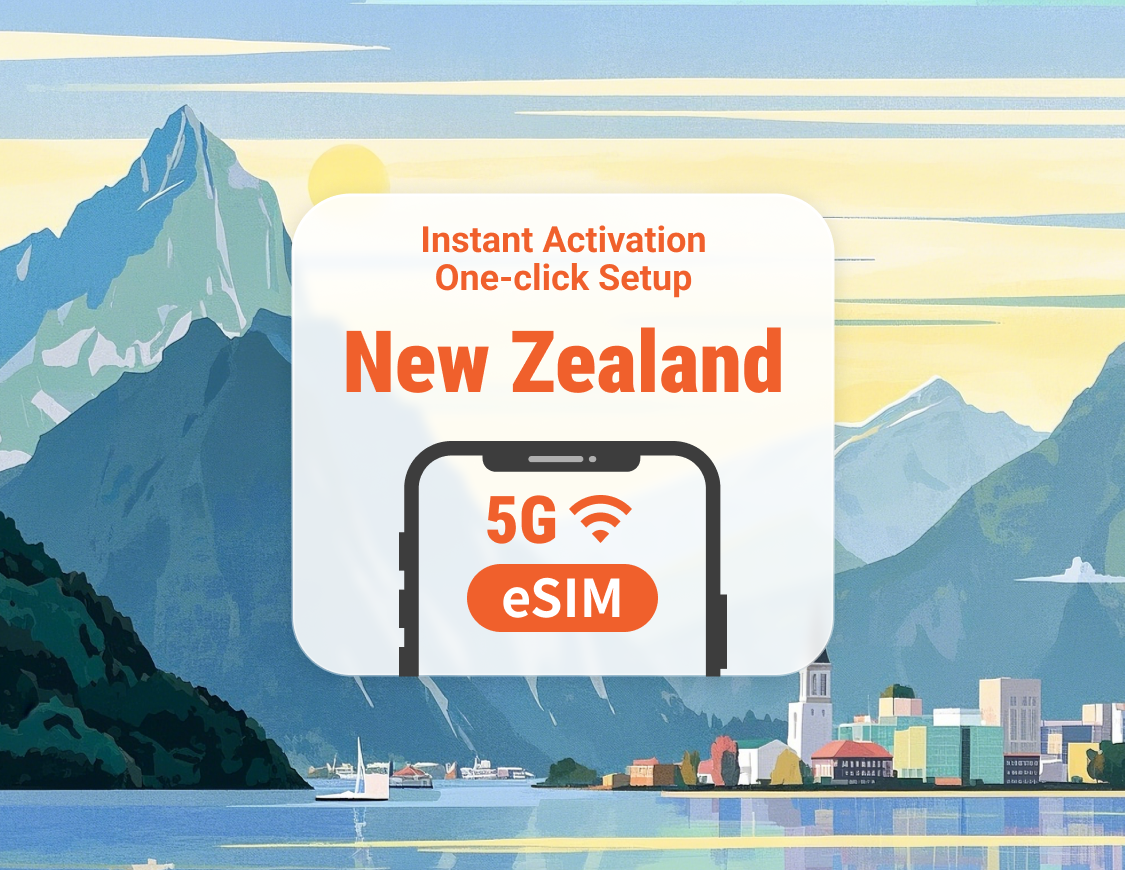 eSIM 5G New Zealand | Menyokong ChatGPT & TikTok | 1–30 Hari | Kod QR Segera
