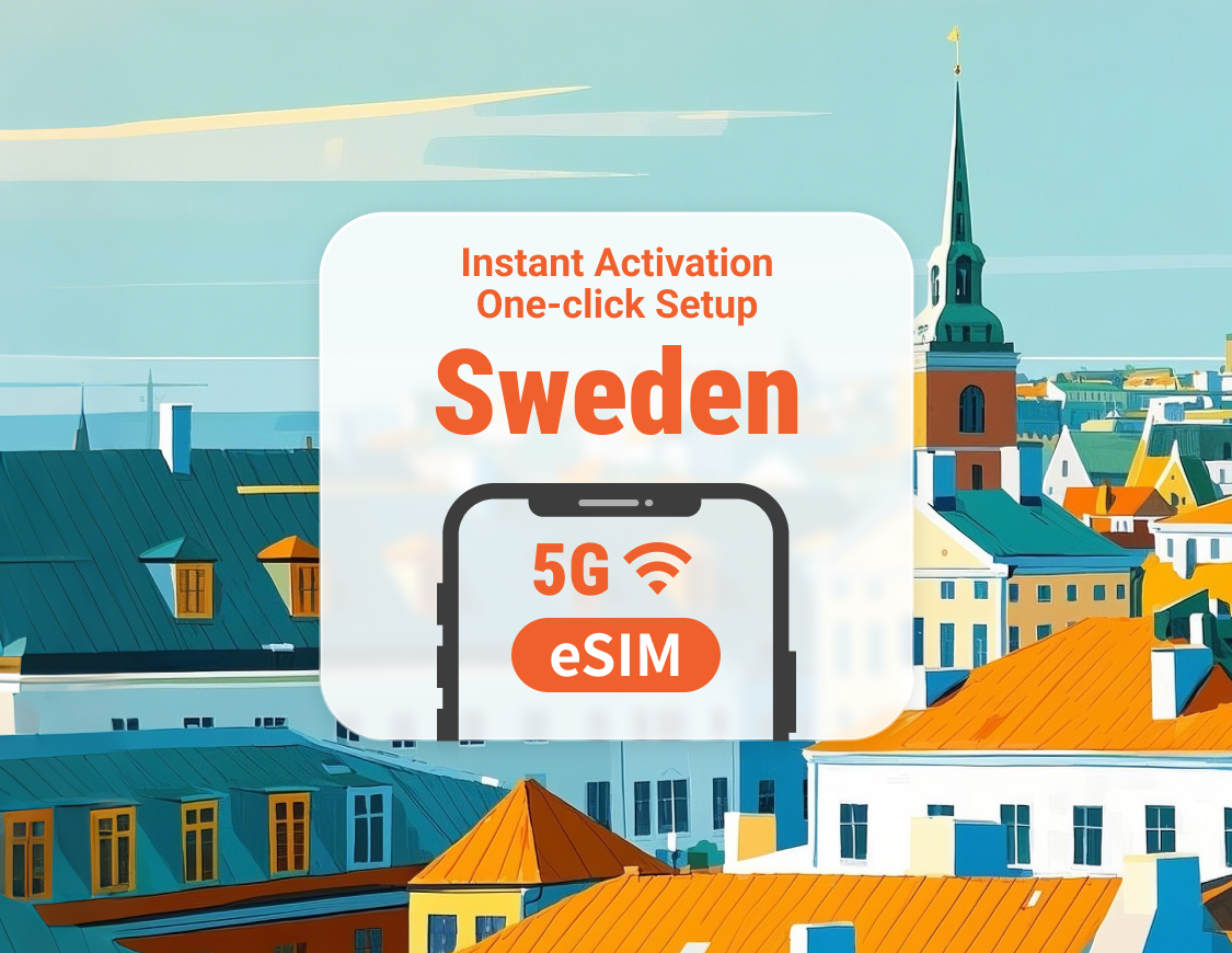 eSIM 5G de Suecia | Múltiples redes | 1–30 días | Código QR instantáneo