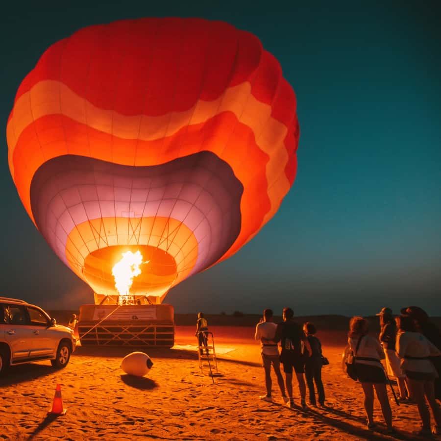 Sunrise Hot Air Balloon Ride in Dubai - Desert Sunrise Viewing/Complimentary Tea or Coffee/Falcon Show/Hotel Transfers/Flight Certificate/Camel Ride