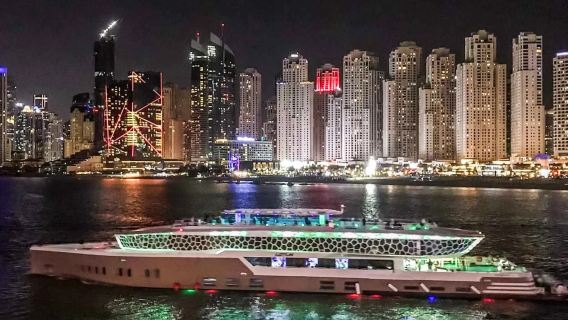 ドバイマリーナ ロータスロイヤルディナークルーズ - ロイヤルロータスメガヨット - ディナークルーズ