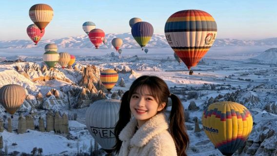 Goreme Sunrise Hot Air Balloon Ride (Aerial View of Fairy Chimneys + Champagne Toast Upon Landing + Flight Certificate)