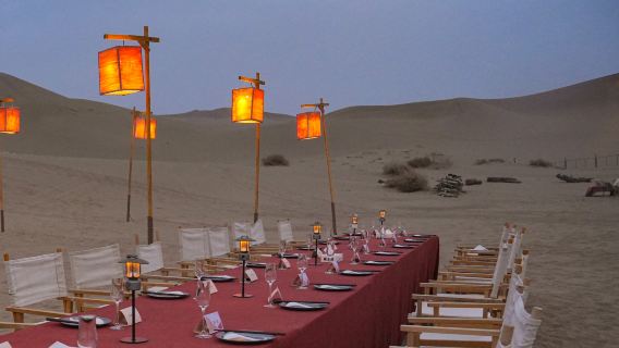 敦煌漠葛沙漠露營地·不過夜露營【BBQ沙漠燒烤+ATV體驗+篝火星空+滑沙+沙漠日落】