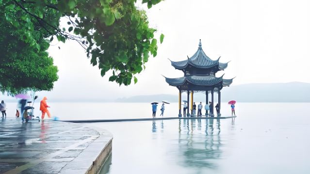 杭州必見スポット: 西湖、梅家塢、清河坊街 英語ガイド付き少人数1日ツアー