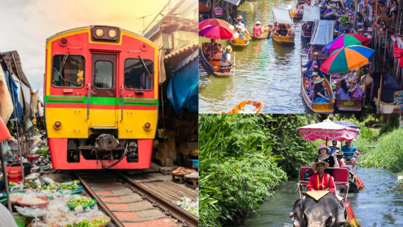 タイ・バンコク｜ダムヌンサドゥアック水上マーケットとメークロン線路市場 半日観光｜午前出発・日本語ガイドなし