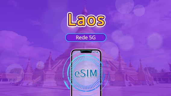 Laos | eSIM 5G/4G | Suporte para TikTok & Google Maps | Pacote diário/de dados | Cobrança por 24 horas | 1-30 dias | Código QR
