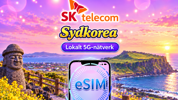 Sydkorea SKT | 5G/4G eSIM | Dagligt paket | Telefonnummer+SMS | 24-timmarsfakturering | 1-90 dagar | QR-kod