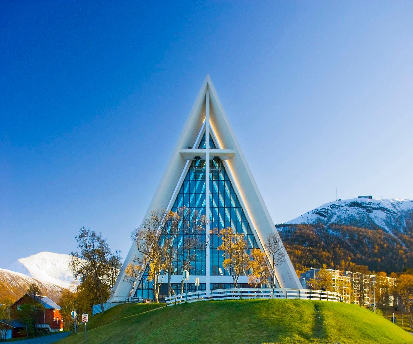 Tromso Bridge + Arctic Cathedral + Municipal Library + Fiellheise