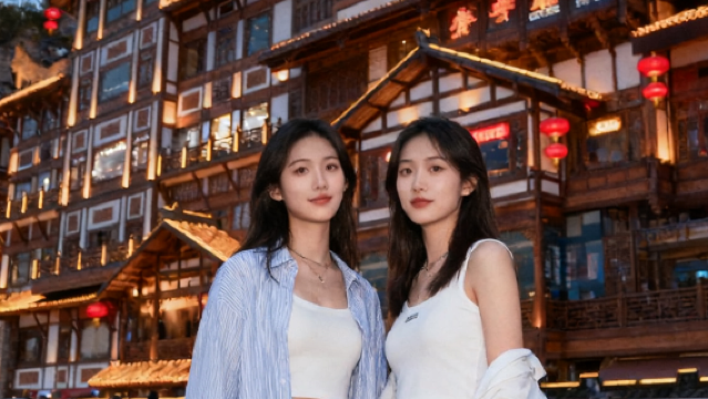 Chongqing Hongyadong Folk Custom Scenic Area Trip Moments[Fotoshooting mit Sofortbildern für Familien, Paare, beste Freundinnen, Kinder und Familien-Trip Moments]