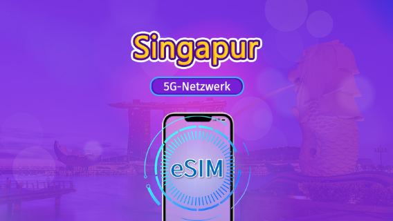 Singapur | 5G eSIM | Tagespass/Gesamtpaket | 24-Stunden Abrechnung | 1–30 Tage | QR-Code