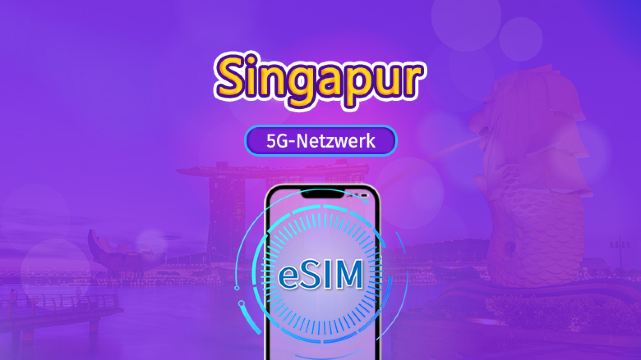 Singapur | 5G eSIM | Tagespass/Gesamtpaket | 24-Stunden Abrechnung | 1–30 Tage | QR-Code