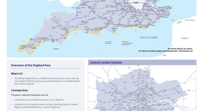 BritRail England Pass (Consecutive 3 Days / 4 Days / 8 Days / 15 Days / 22 Days / 1 Month)