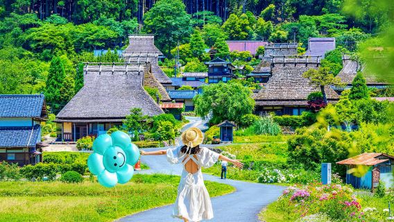 Kyoto Amanohashidate + Ine Tekne Evleri + Miyama Köyü Kuzey Köyü Bir Günlük Tur, Karides Çubukları Hediye